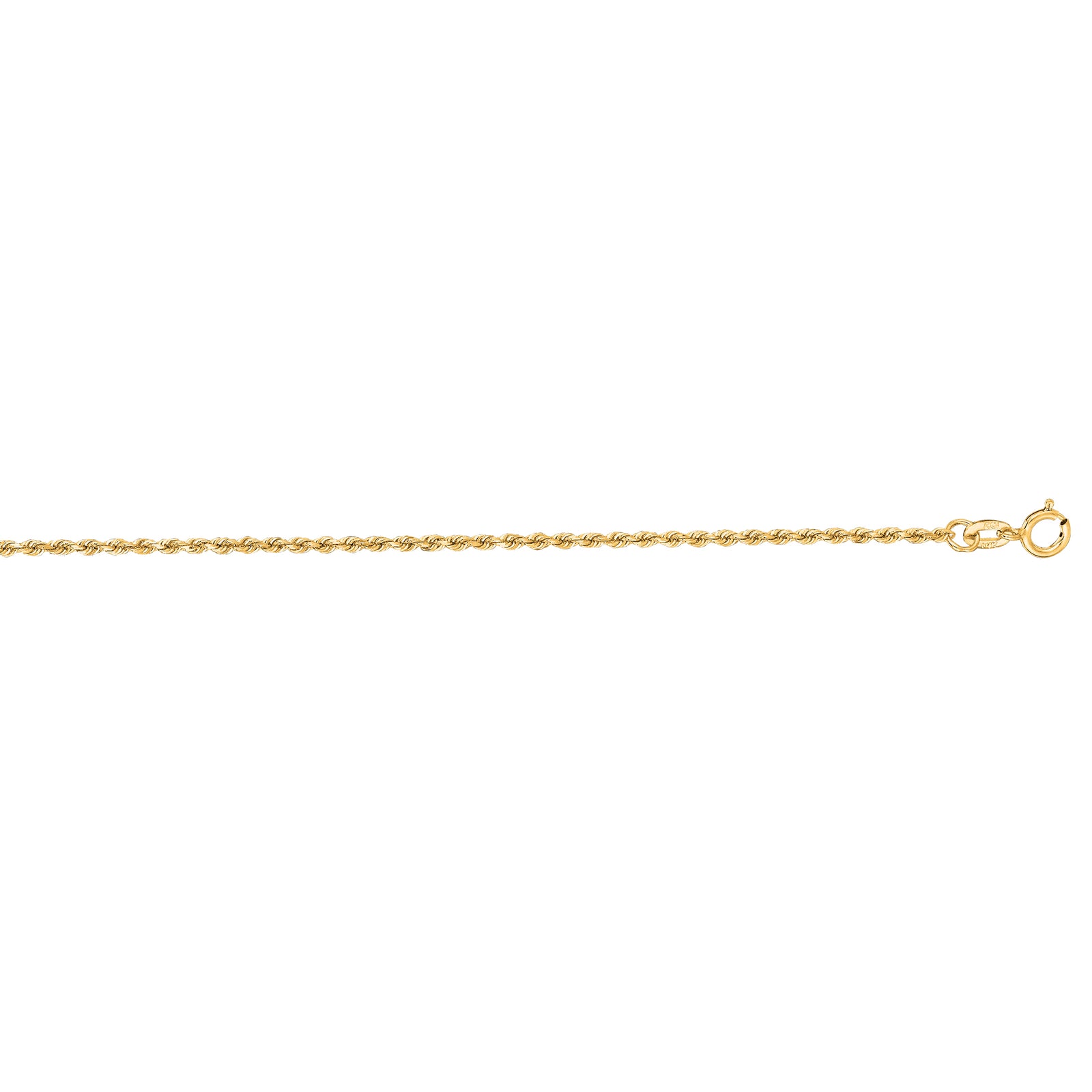 10K Gold 1.4mm Solid Diamond Cut Royal Rope Chain