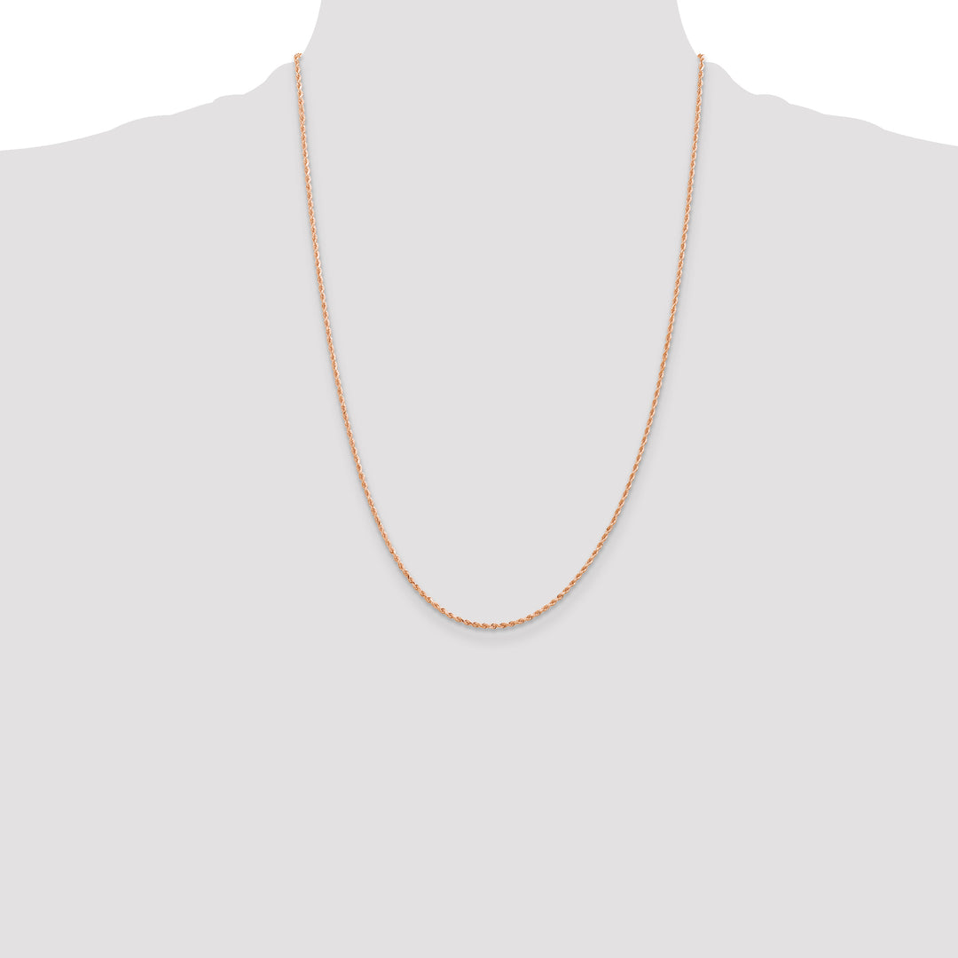 14k Rose Gold 1.5mm Diamond-cut Rope Chain
