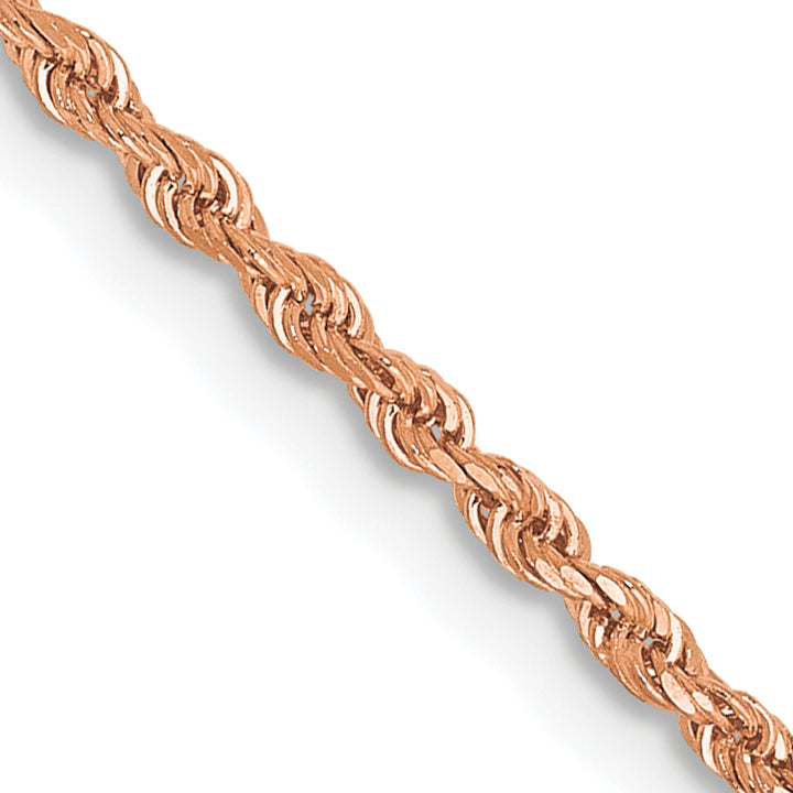 14k Rose Gold 1.50mm D/C Rope with Lobster Clasp Chain