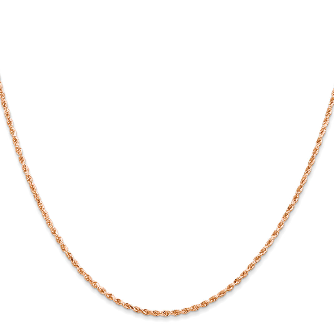 14k Rose Gold 1.50mm D/C Rope with Lobster Clasp Chain