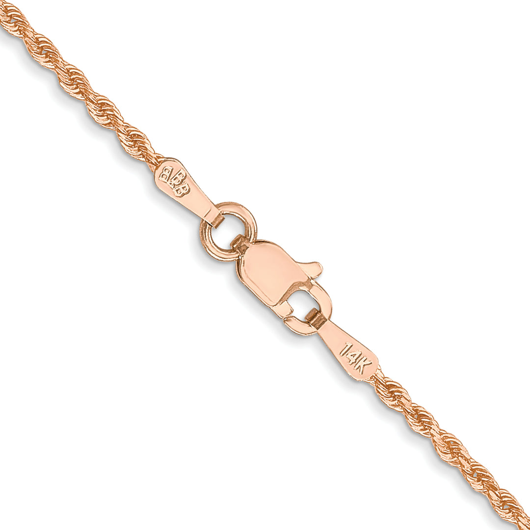 14k Rose Gold 1.50mm D/C Rope with Lobster Clasp Chain