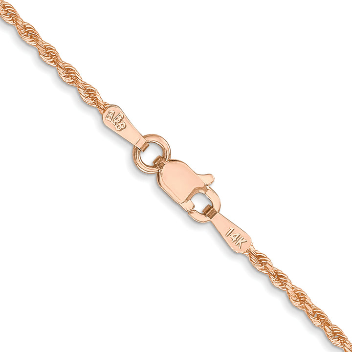 14k Rose Gold 1.50mm D/C Rope with Lobster Clasp Chain