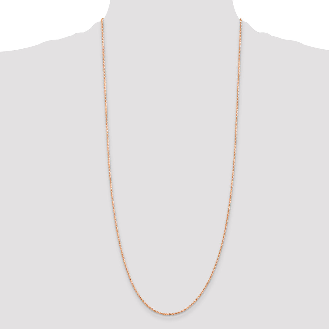 14k Rose Gold 1.50mm D/C Rope with Lobster Clasp Chain