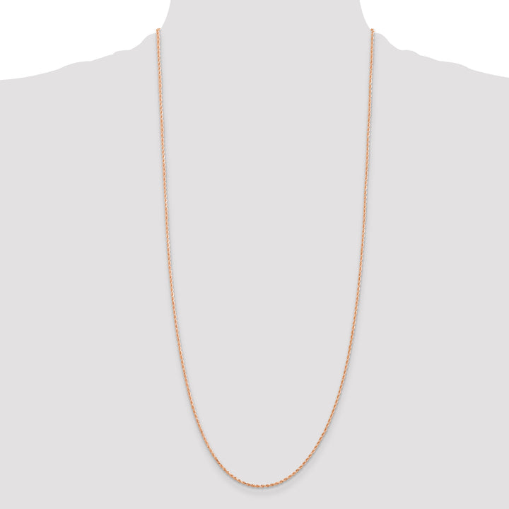 14k Rose Gold 1.50mm D/C Rope with Lobster Clasp Chain