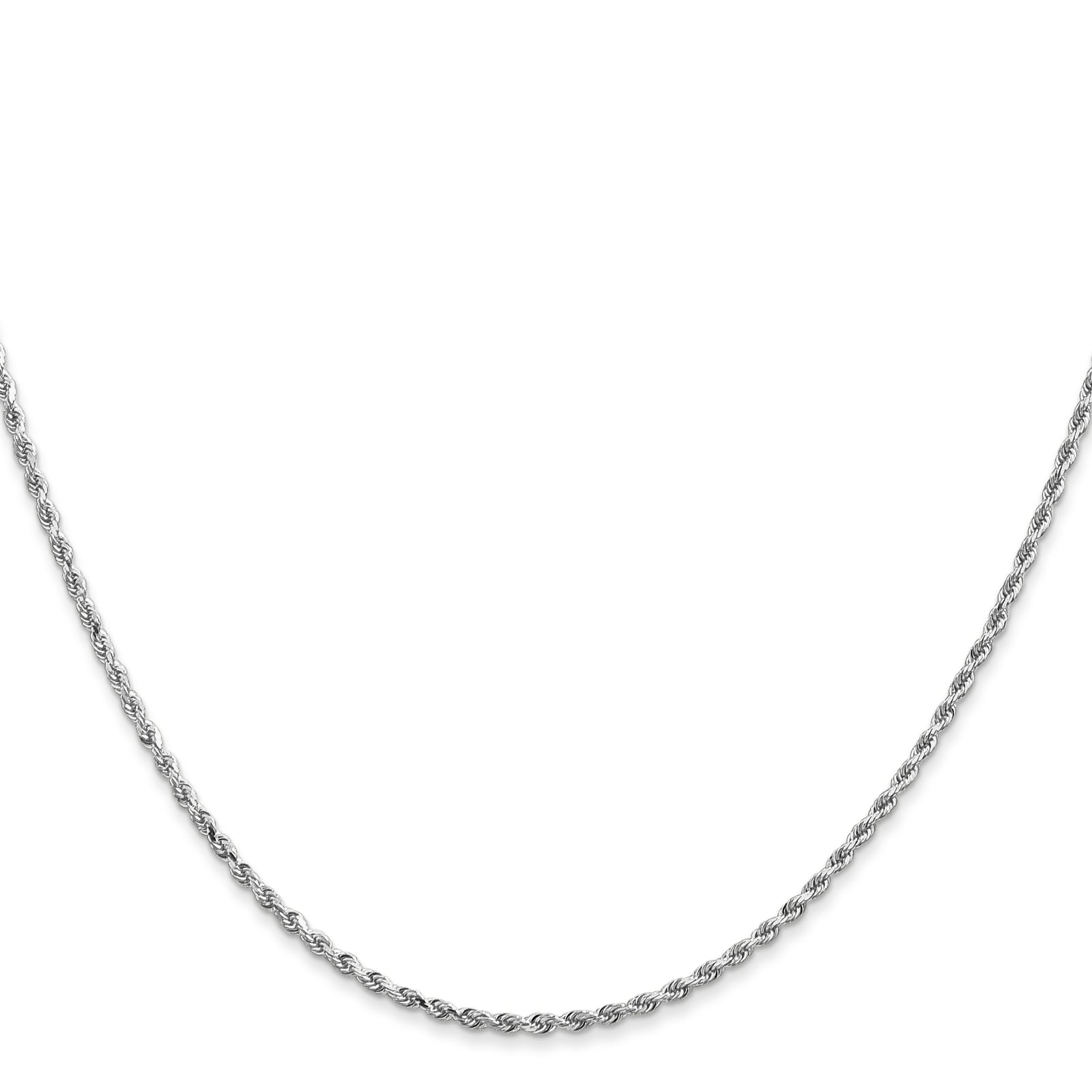 14k White Gold 1.5mm D/C Rope with Lobster Clasp Chain