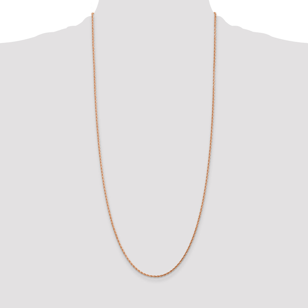 14k Rose Gold 1.75mm Diamond-cut Rope Chain