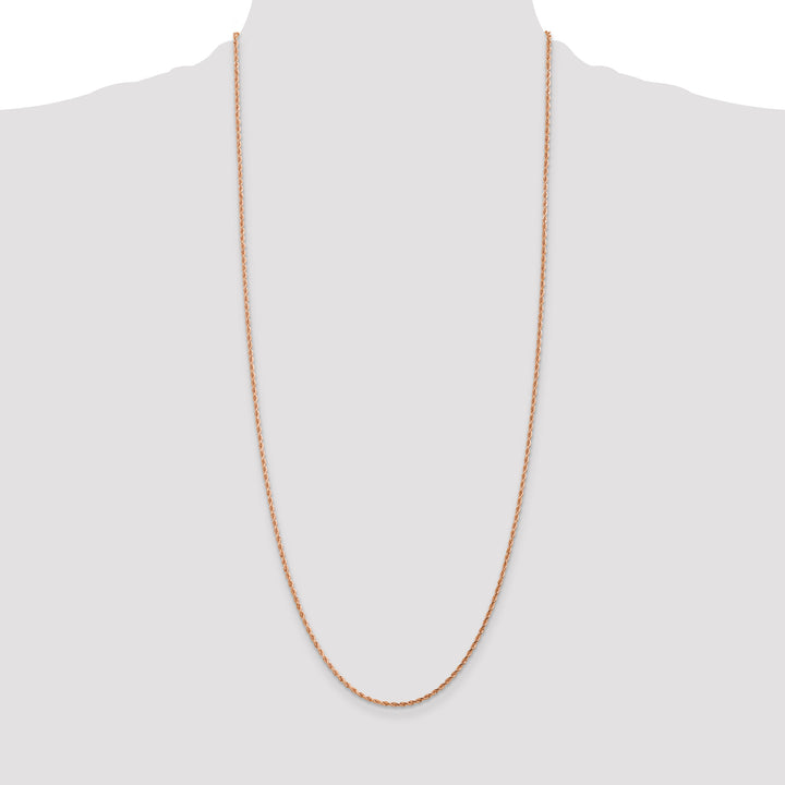 14k Rose Gold 1.75mm Diamond-cut Rope Chain