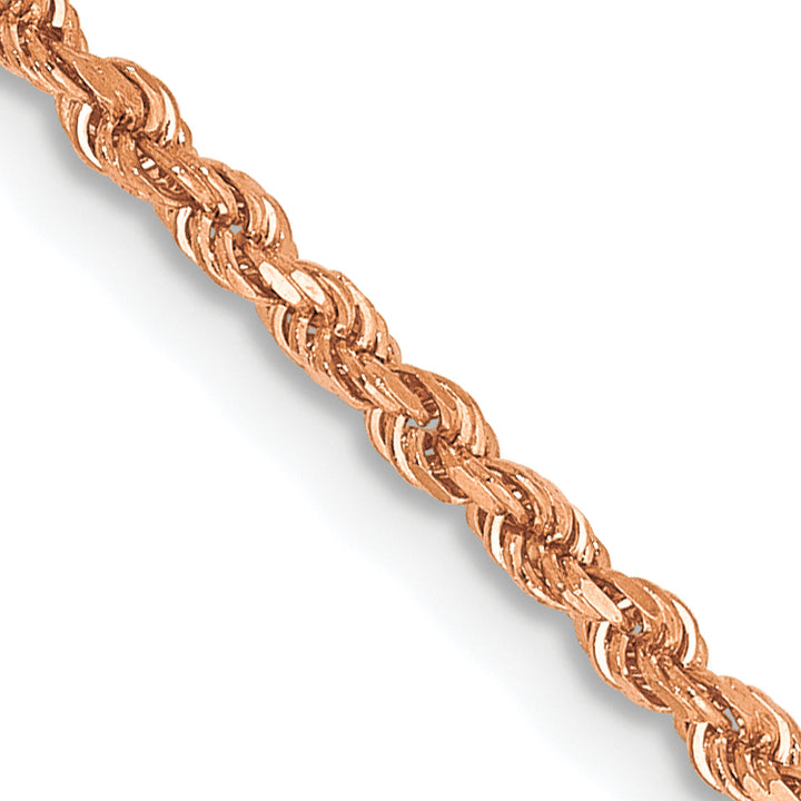 14k Rose Gold 1.75mm D/C Rope with Lobster Clasp Chain