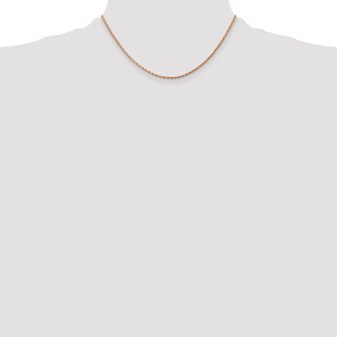14k Rose Gold 1.75mm D/C Rope with Lobster Clasp Chain