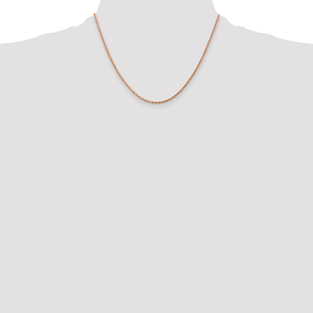 14k Rose Gold 1.75mm D/C Rope with Lobster Clasp Chain