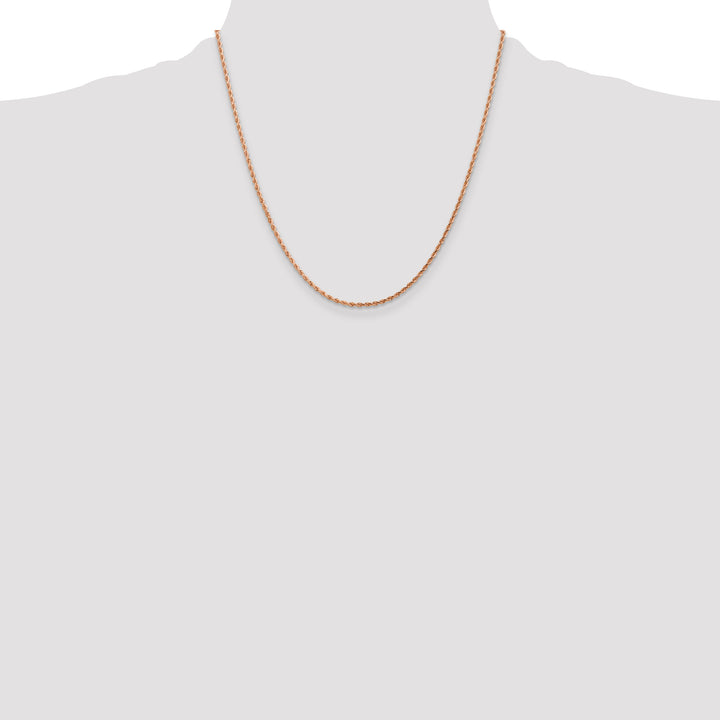 14k Rose Gold 1.75mm D/C Rope with Lobster Clasp Chain