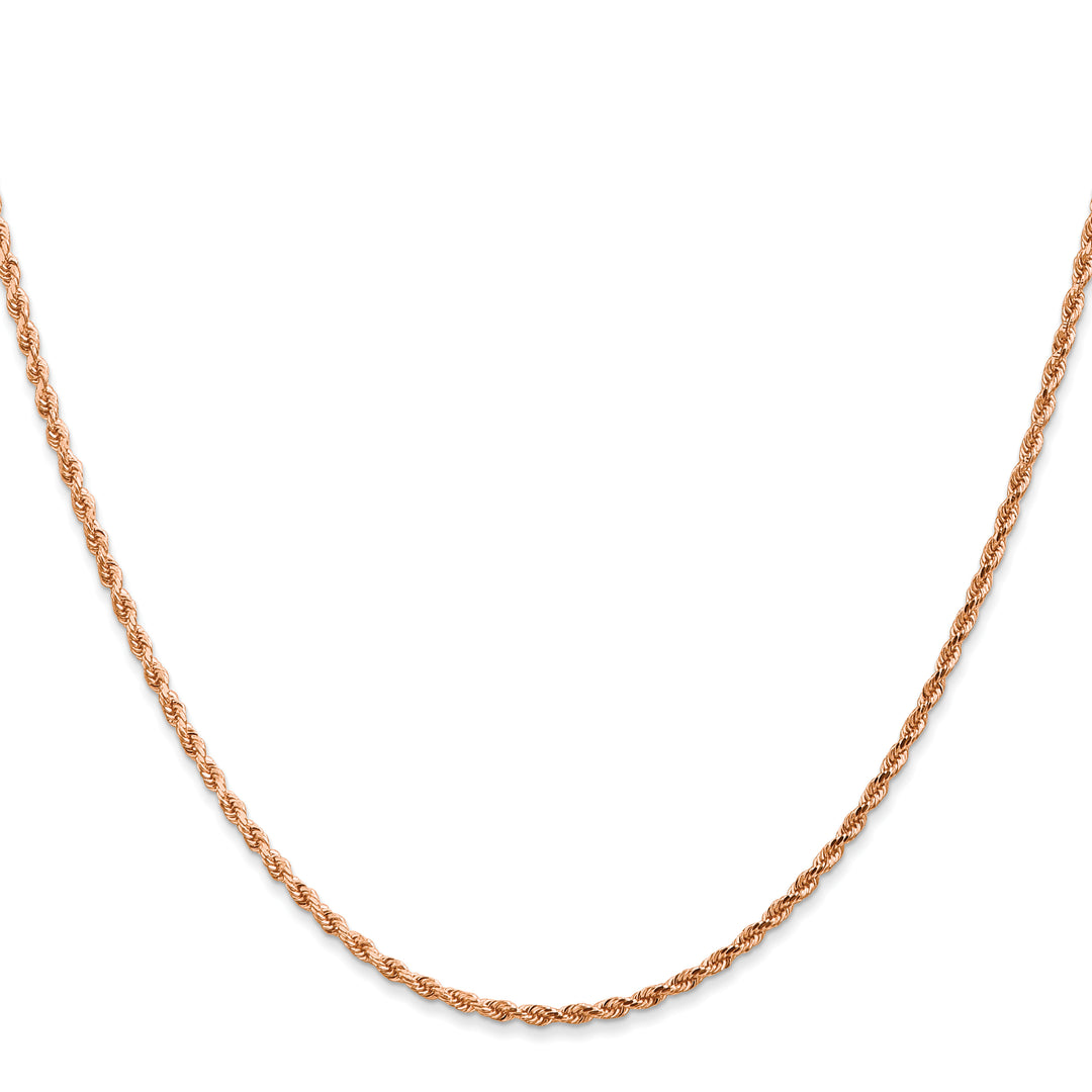 14k Rose Gold 1.75mm D/C Rope with Lobster Clasp Chain