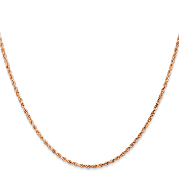 14k Rose Gold 1.75mm D/C Rope with Lobster Clasp Chain