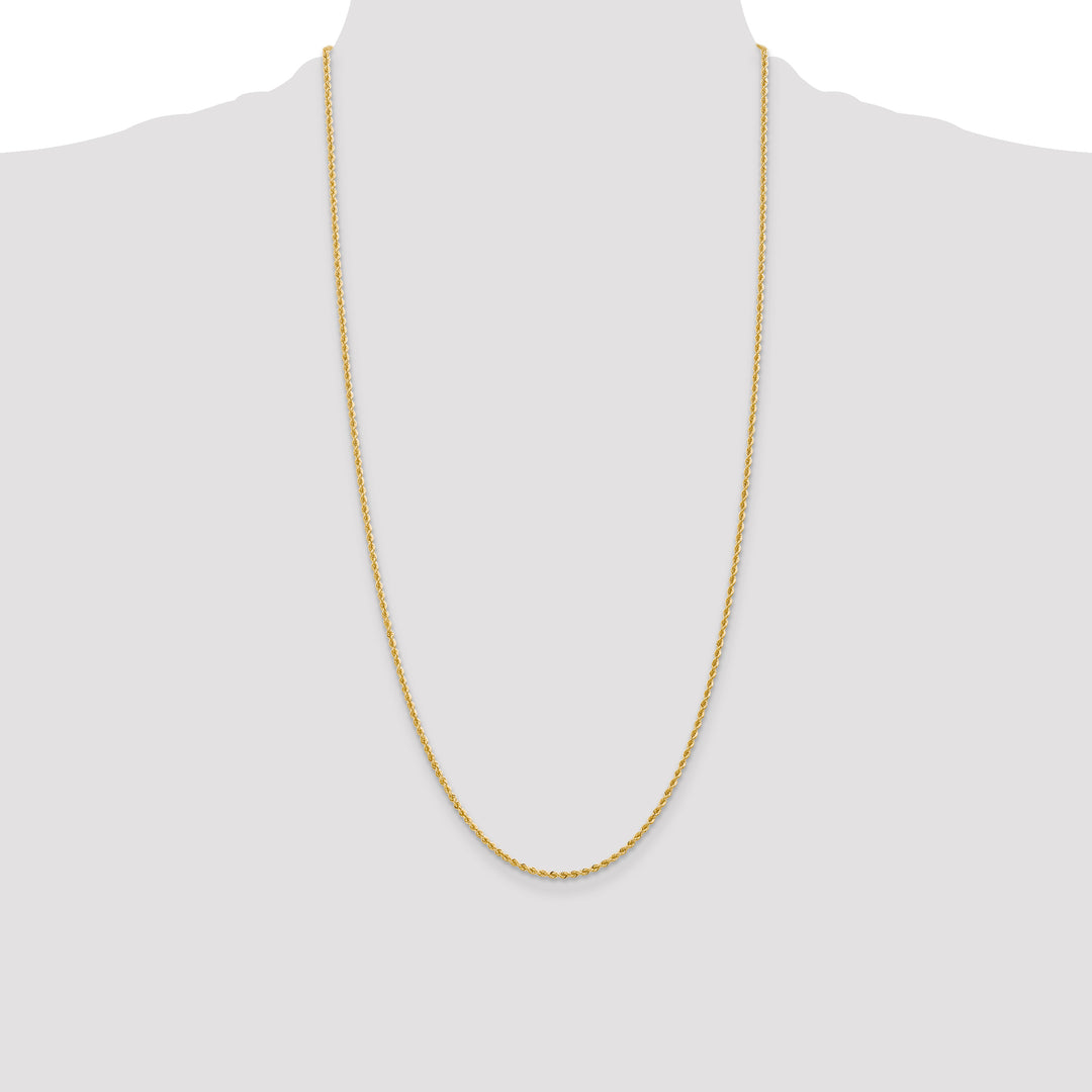 14k 2.0mm Solid Rope Chain