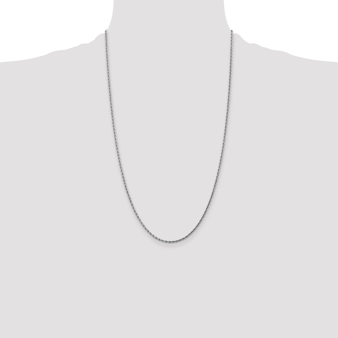 14k White Gold 1.75mm D/C Rope with Lobster Clasp Chain
