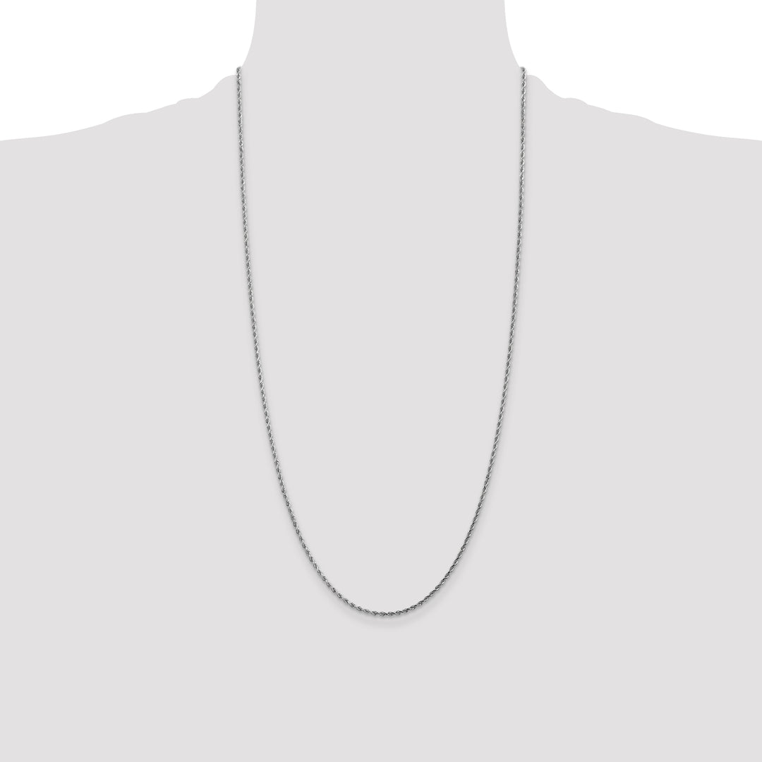 14k White Gold 1.75mm D/C Rope with Lobster Clasp Chain