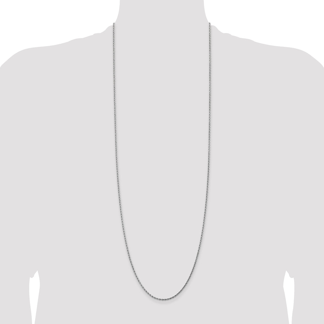 14k White Gold 1.75mm D/C Rope with Lobster Clasp Chain