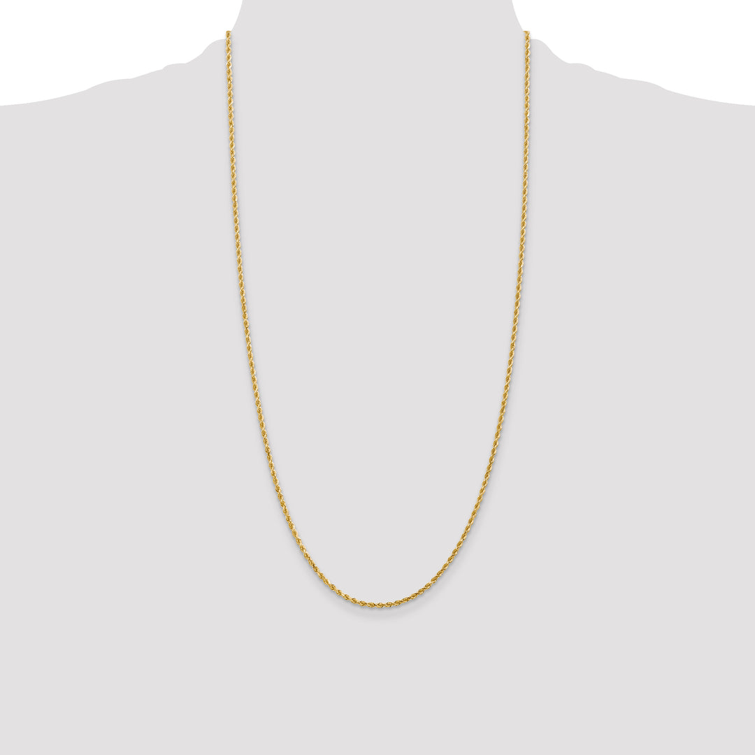 14k 2mm D/C Rope with Lobster Clasp Chain