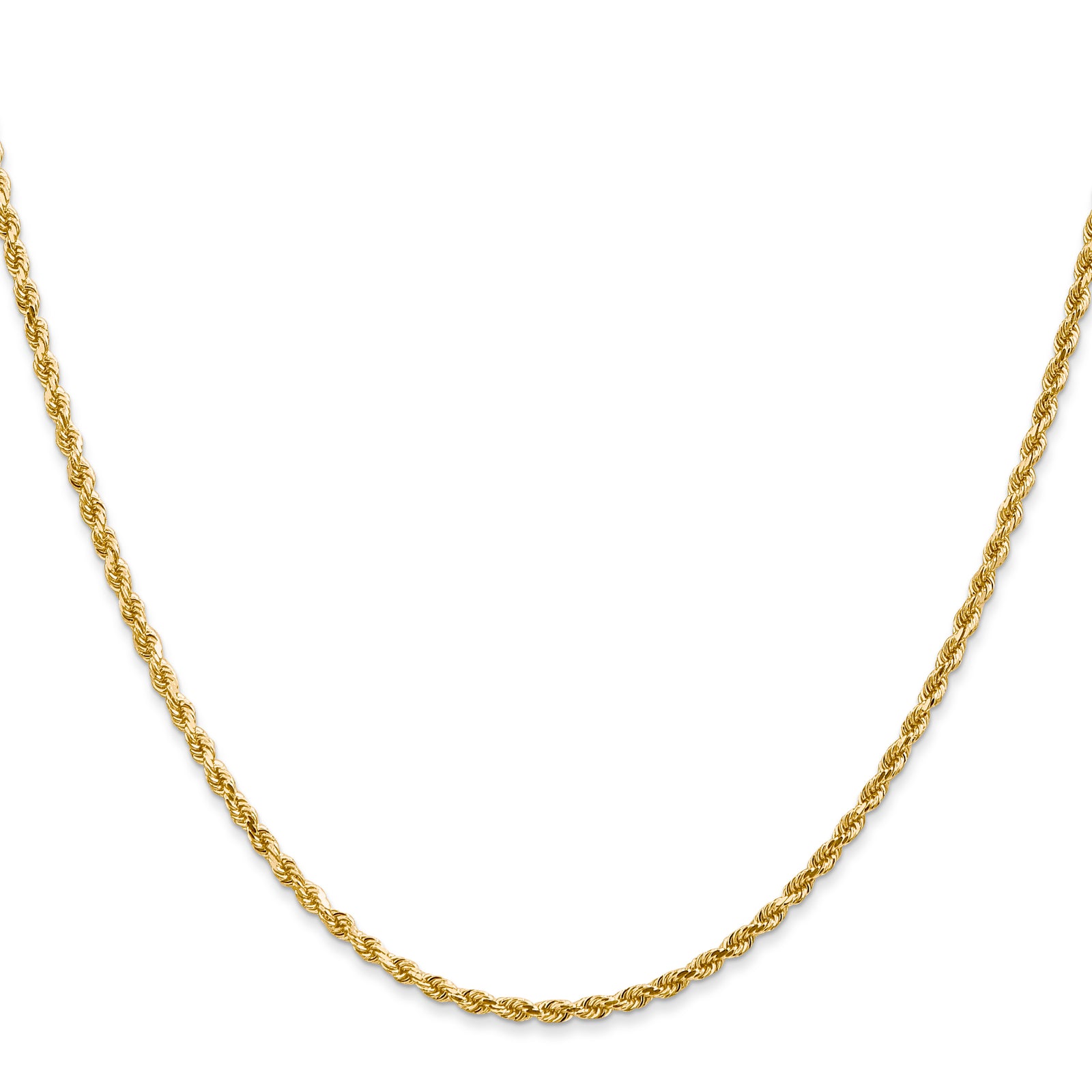 14k 2mm D/C Rope with Lobster Clasp Chain