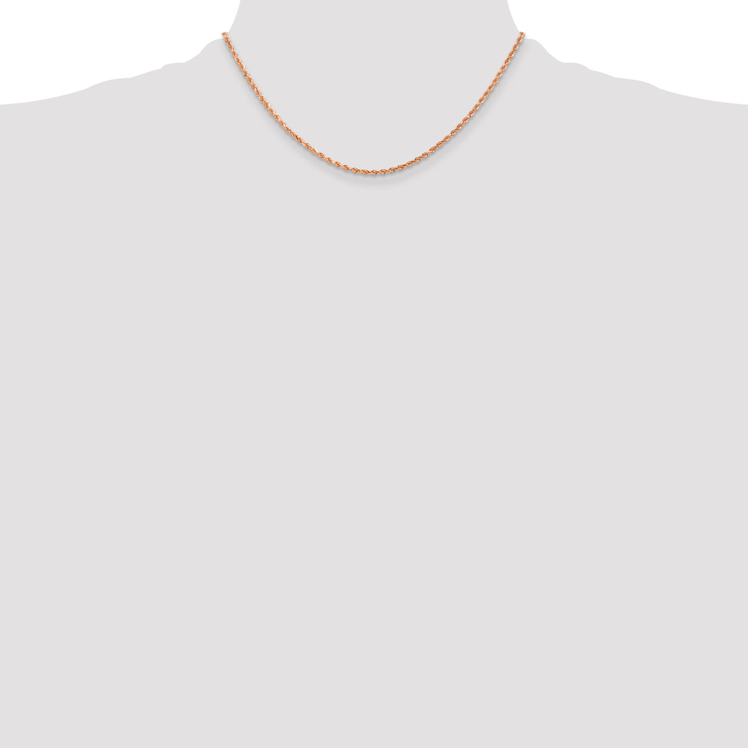 14k Rose Gold 2mm D/C Rope with Lobster Clasp Chain