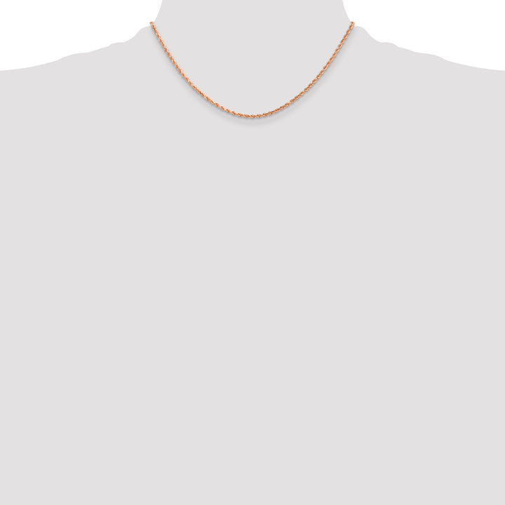 14k Rose Gold 2mm D/C Rope with Lobster Clasp Chain