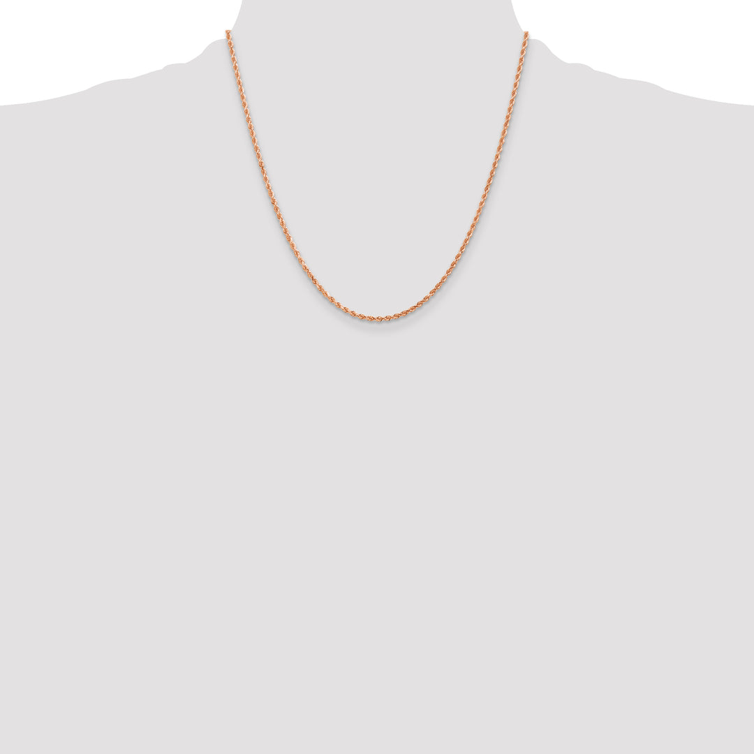 14k Rose Gold 2mm D/C Rope with Lobster Clasp Chain