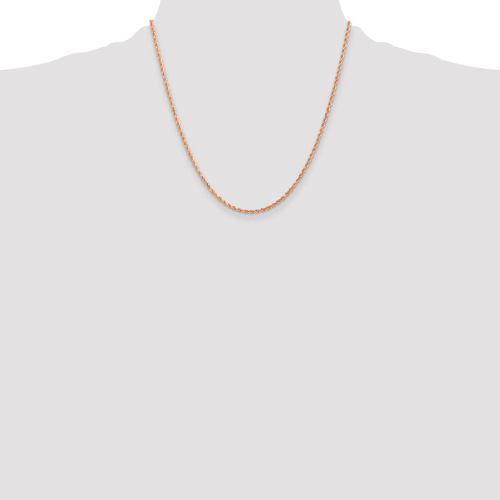 14k Rose Gold 2mm D/C Rope with Lobster Clasp Chain