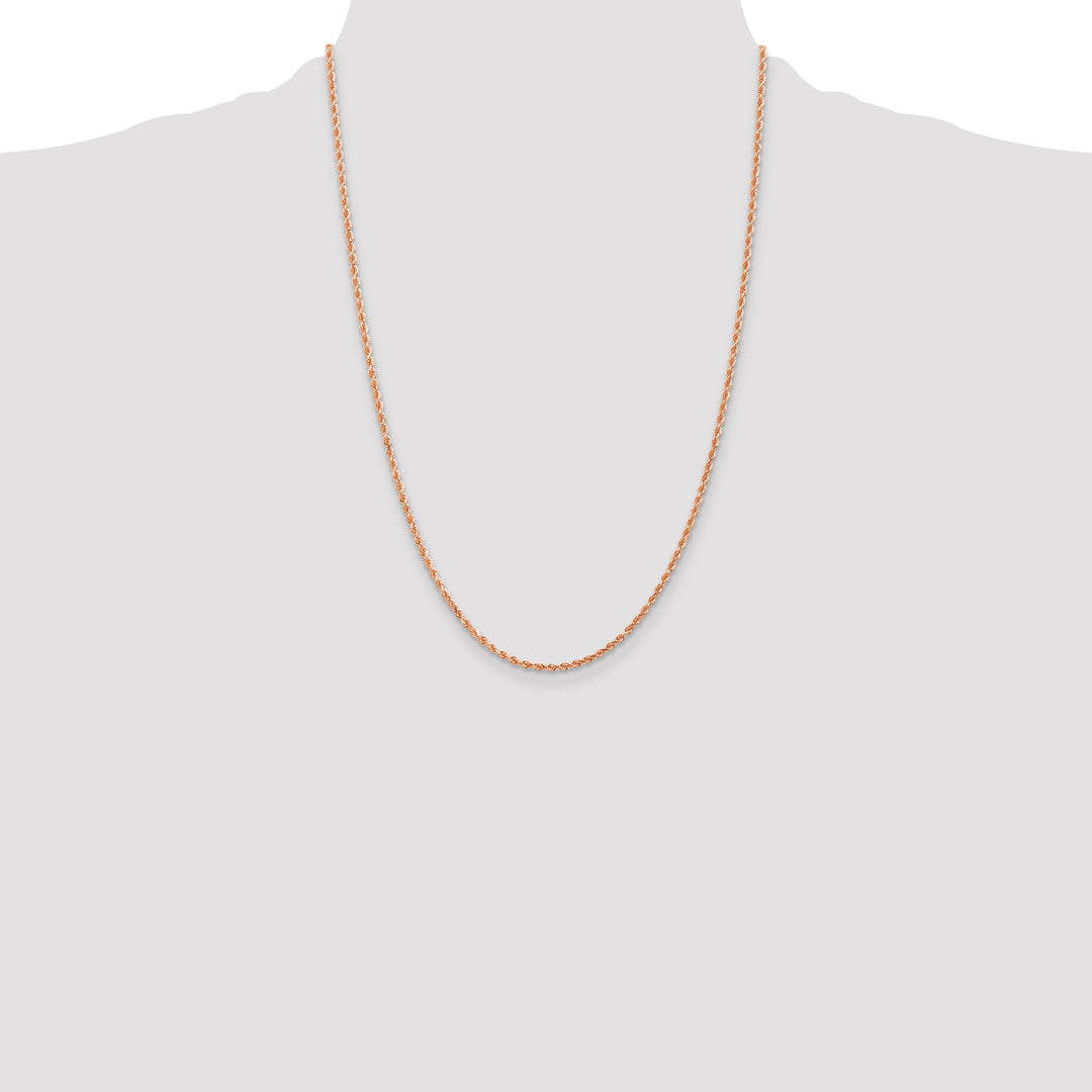 14k Rose Gold 2mm D/C Rope with Lobster Clasp Chain