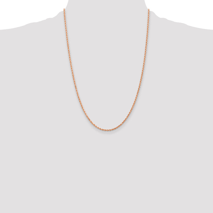 14k Rose Gold 2mm D/C Rope with Lobster Clasp Chain