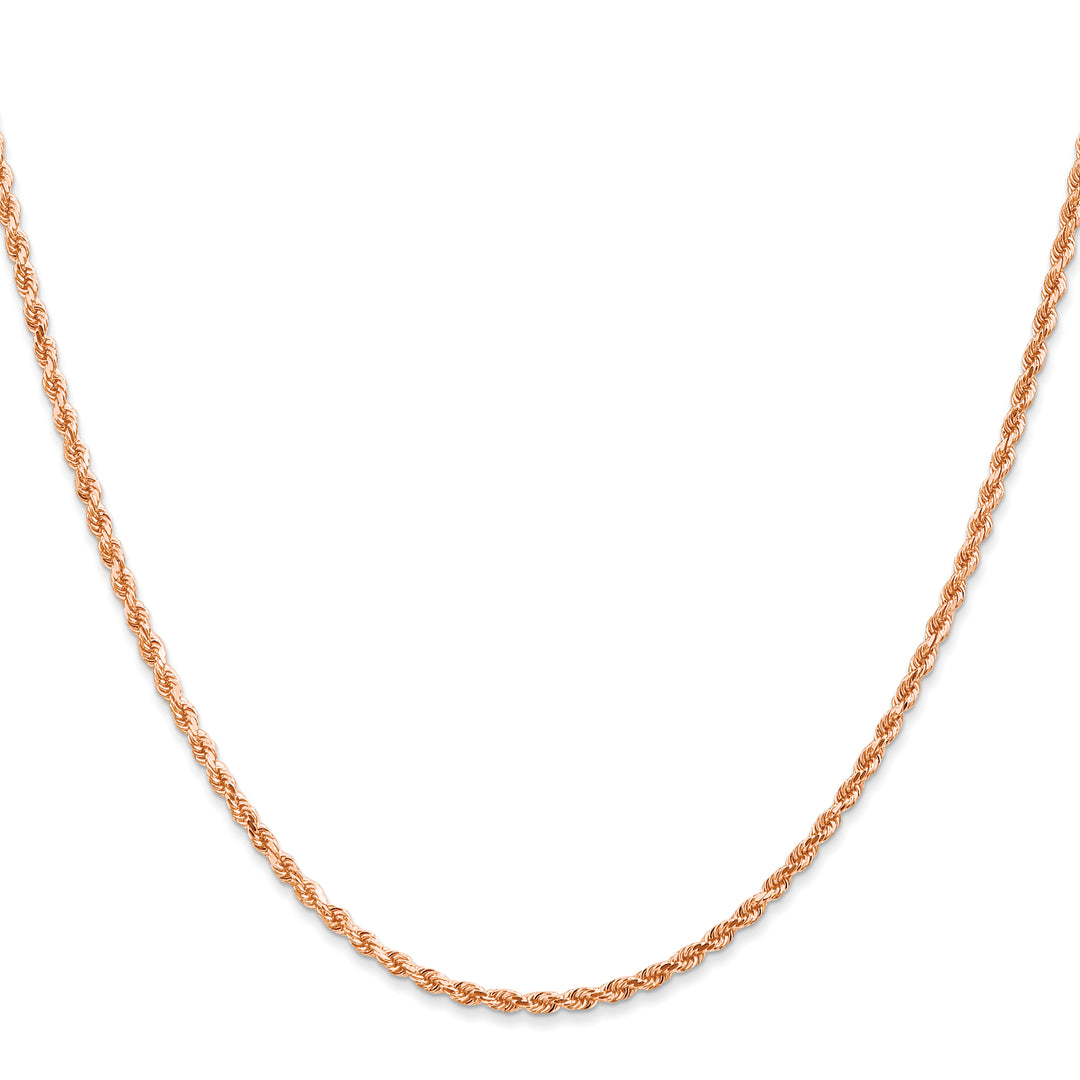 14k Rose Gold 2mm D/C Rope with Lobster Clasp Chain