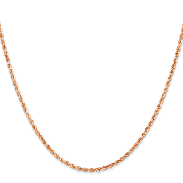14k Rose Gold 2mm D/C Rope with Lobster Clasp Chain
