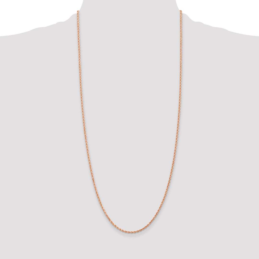 14k Rose Gold 2mm D/C Rope with Lobster Clasp Chain