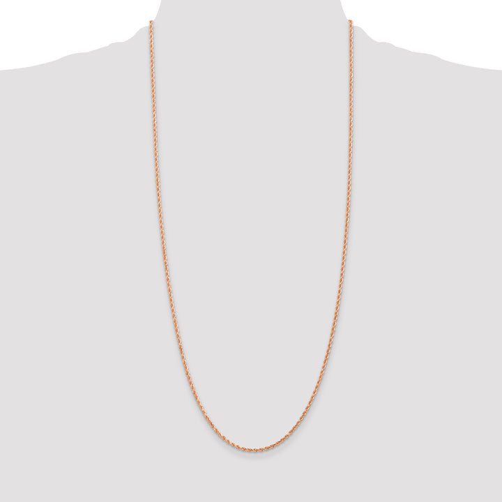 14k Rose Gold 2mm D/C Rope with Lobster Clasp Chain