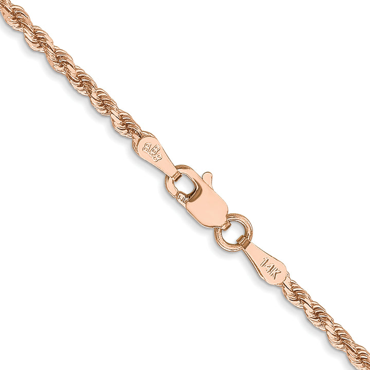 14k Rose Gold 2mm D/C Rope with Lobster Clasp Chain