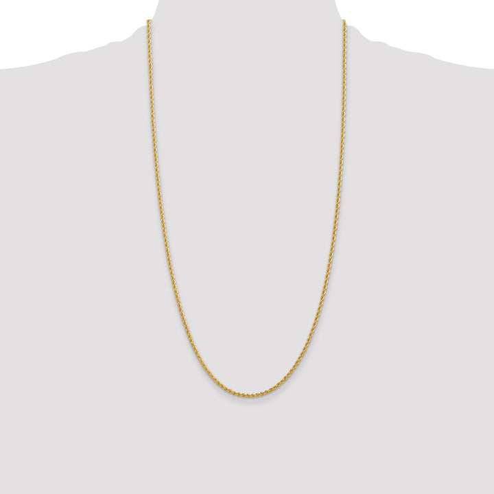 14k 2.25mm Solid Rope Chain