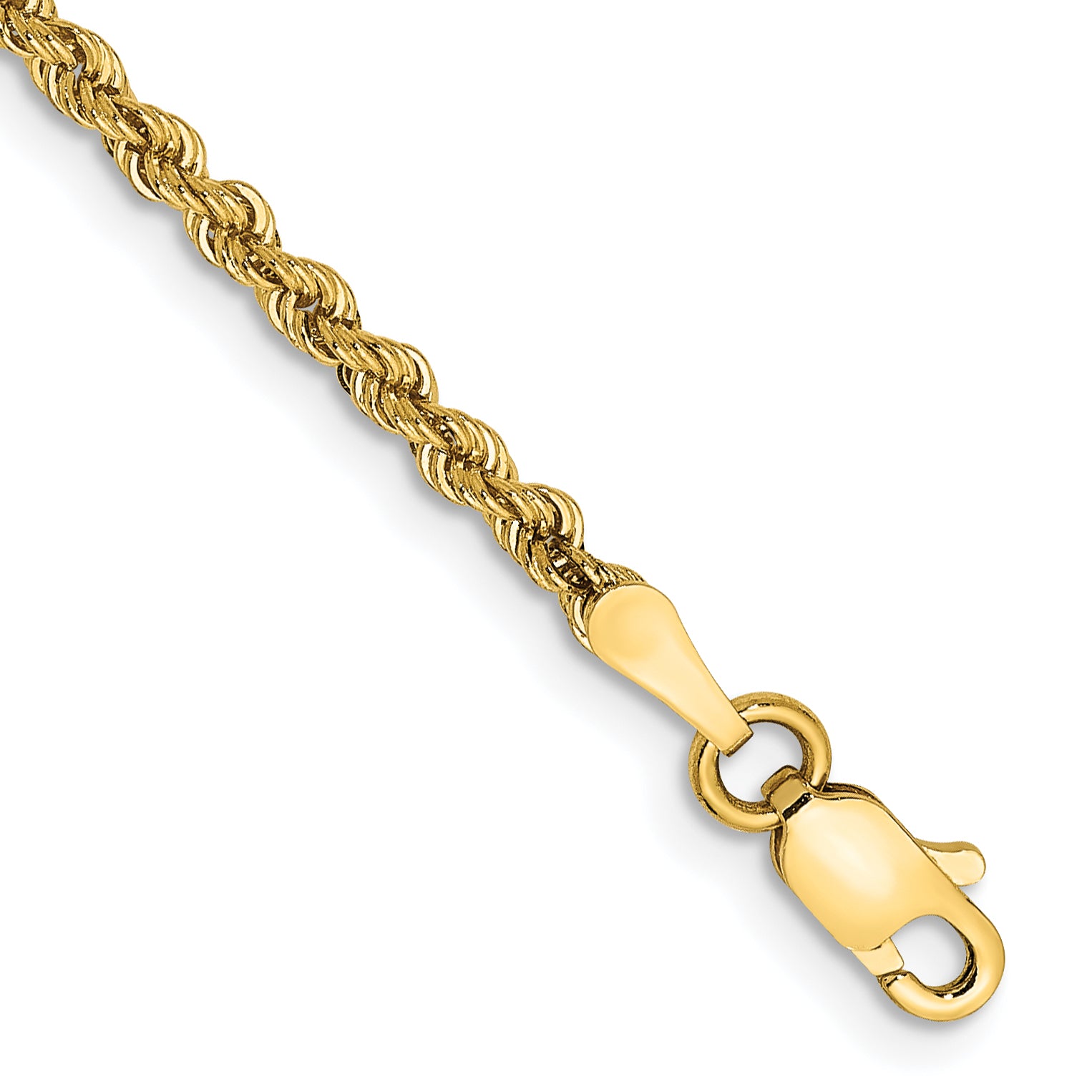 14k 2.25mm Solid Rope Chain