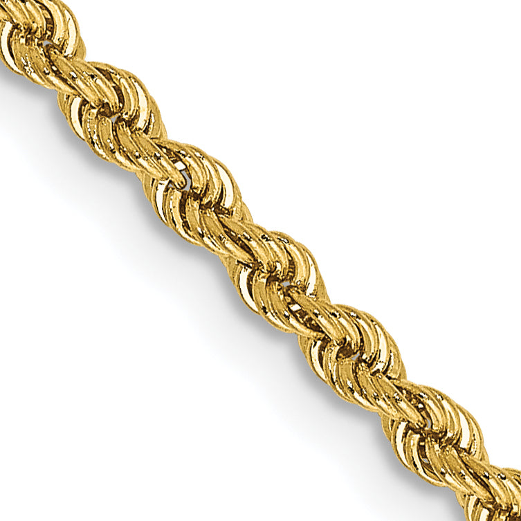 14k 2.25mm Regular Rope Chain