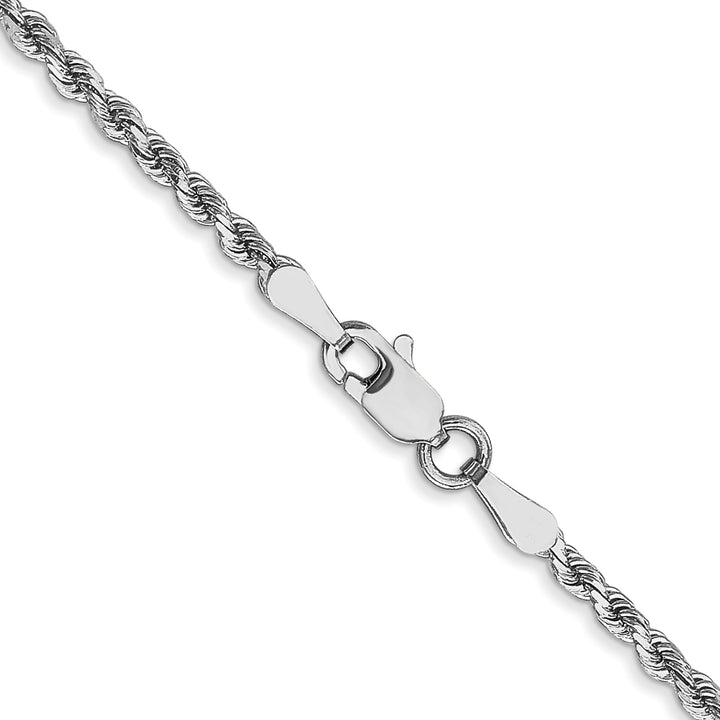 14k White Gold 2mm D/C Rope with Lobster Clasp Chain