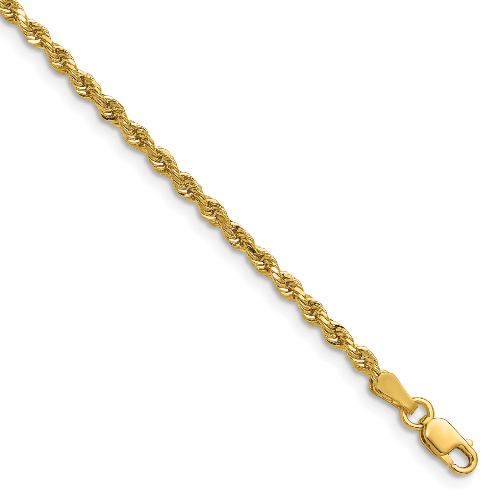 14k 2.25mm D/C Rope with Lobster Clasp Chain