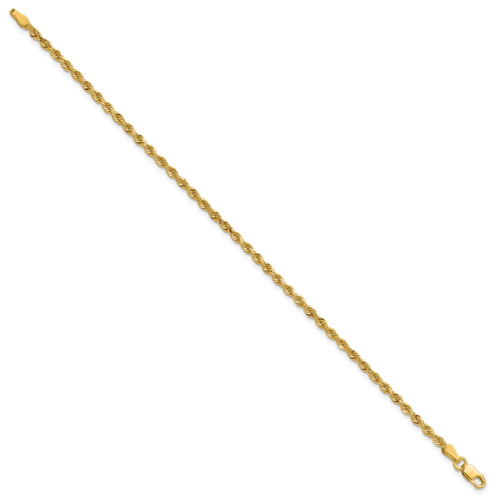 14k 2.25mm  Diamond-cut Rope Chain Anklet