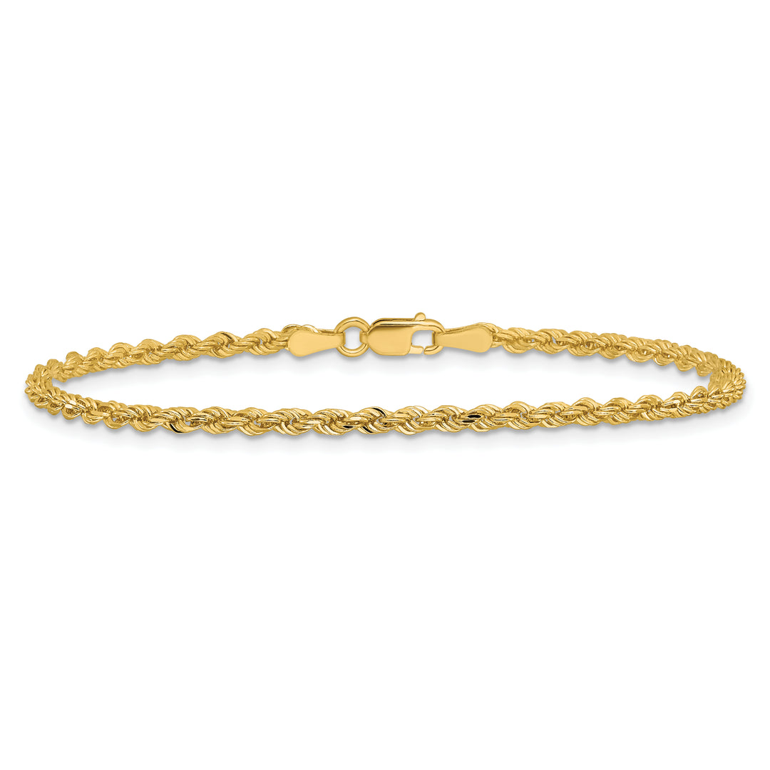 14k 2.25mm  Diamond-cut Rope Chain Anklet