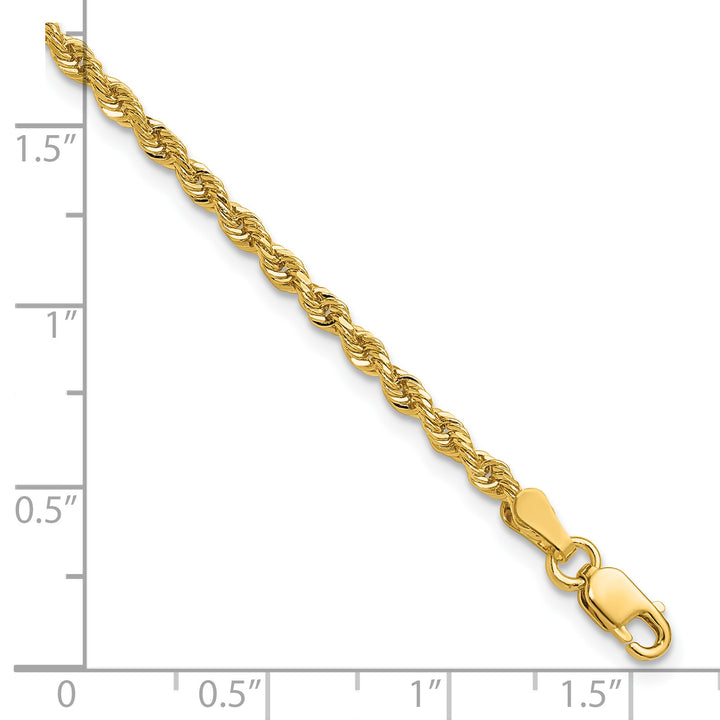 14k 2.25mm  Diamond-cut Rope Chain Anklet