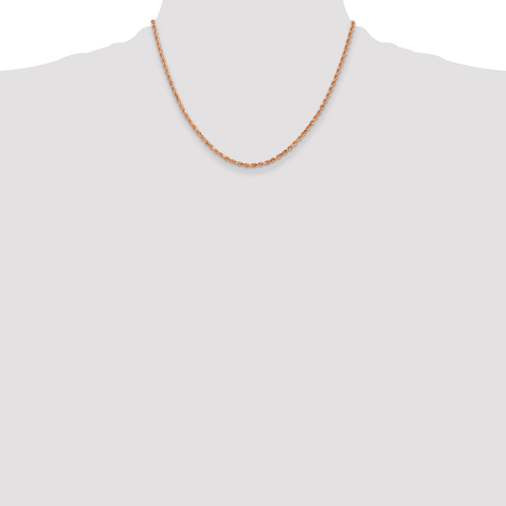 14k Rose Gold 2.25mm Diamond-cut Rope Chain