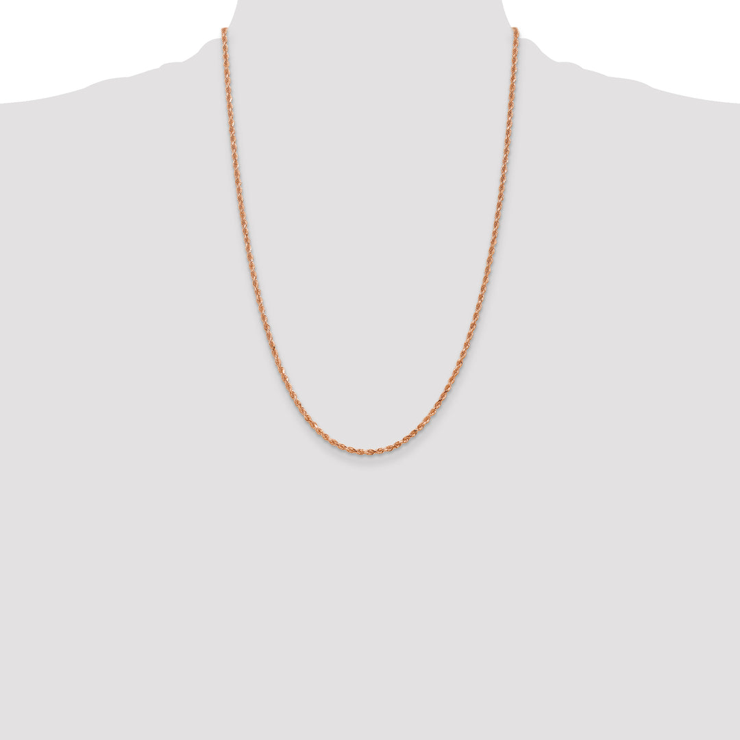 14k Rose Gold 2.25mm Diamond-cut Rope Chain