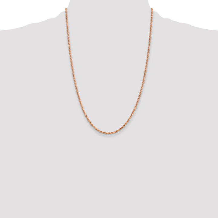 14k Rose Gold 2.25mm Diamond-cut Rope Chain