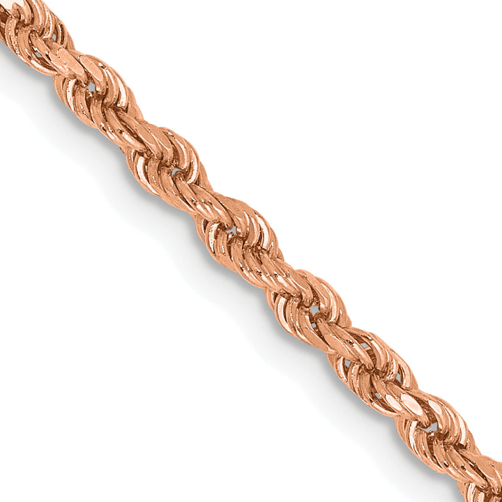 14k Rose Gold 2.25mm Diamond-cut Rope Chain