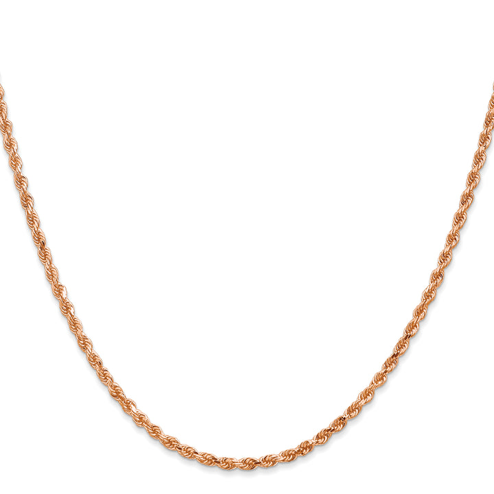 14k Rose Gold 2.25mm D/C Rope with Lobster Clasp Chain