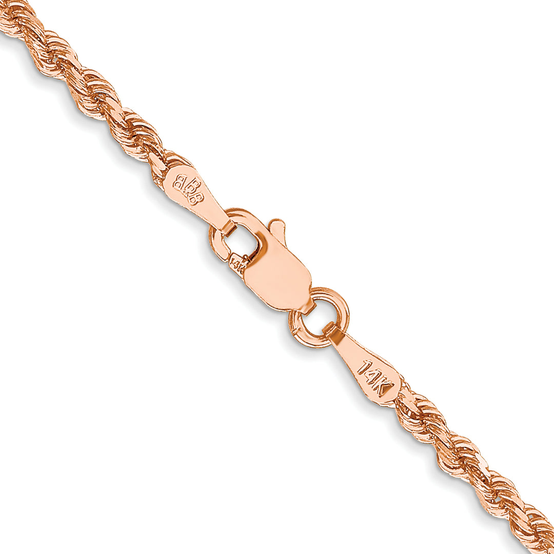 14k Rose Gold 2.25mm D/C Rope with Lobster Clasp Chain