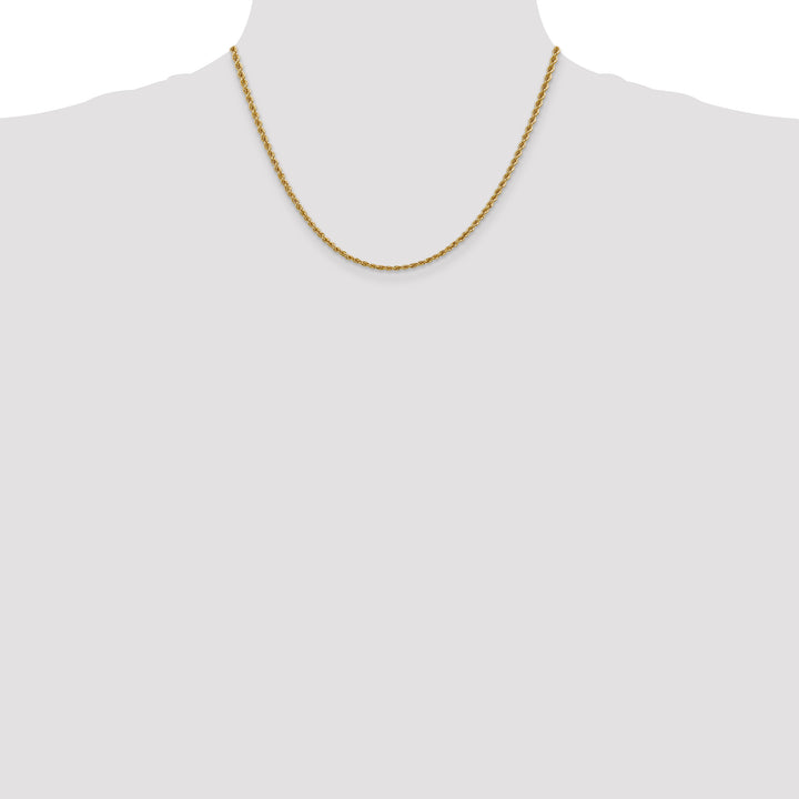 14k 2.5mm Solid Rope Chain