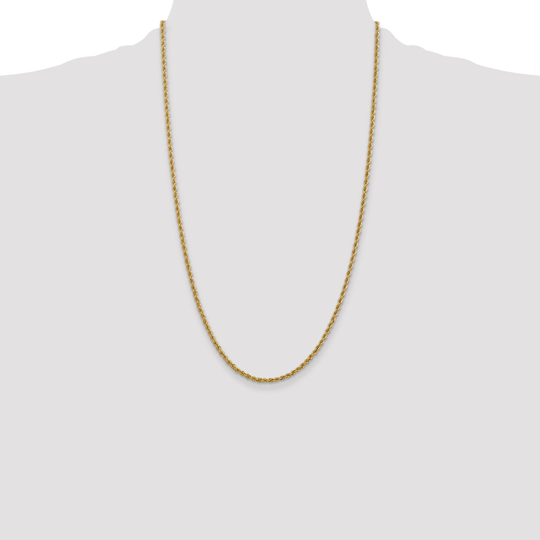 14k 2.5mm Solid Rope Chain